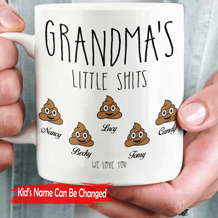 Personalized Grandma's Little Shits Coffee Mug Gifts For Mother's Day from Grandchild