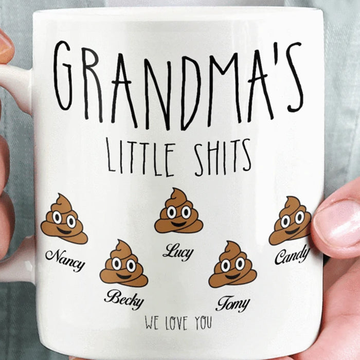 Personalized Grandma's Little Shits Coffee Mug Gifts For Mother's Day from Grandchild