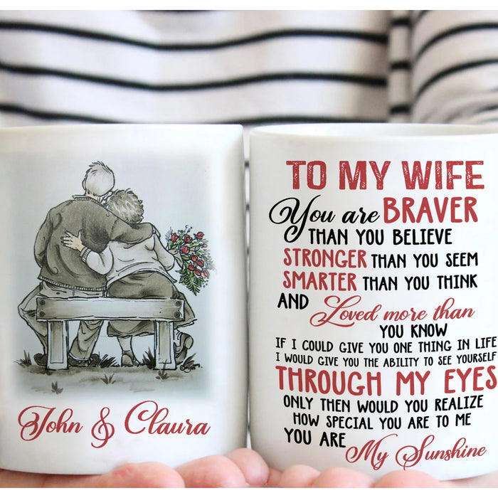 Personalized Coffee Mug For Wife You Are Braver Stronger Smarter And Loved More Than Gifts Valentines Day