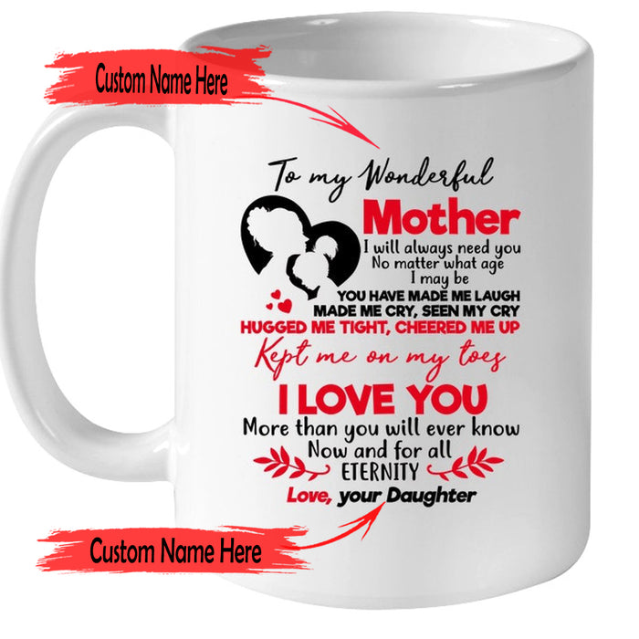 Personalized To Mom Coffee Mug Gifts Mom from Daughter Print Daughter And Mom With Sweet Quotes For Mom Gifts for Mom from Daughter Customized Mug Gifts For Mothers Day 11Oz 15Oz Ceramic Coffee Mug