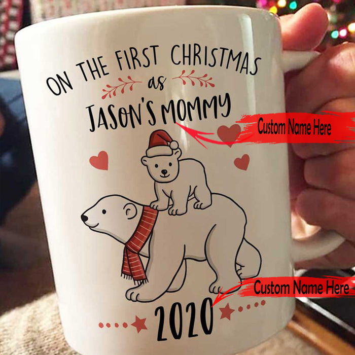 Personalized To Mom Coffee Mug Gifts Mom For Christmas Print Cute White Bear Family Customized Mug Gifts For Mothers Day, Christmas Coffee Mug