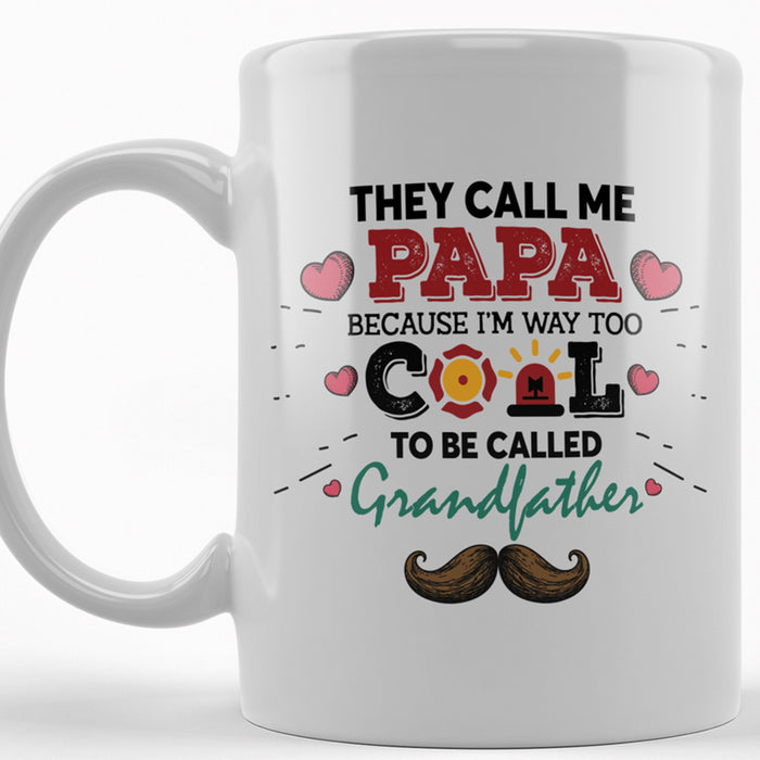 Personalized Coffee Mug For Grandpa Gifts For Pop Pop Funny Firemen Grandpa Mug Customized Firemen Grandpa Gifts For Father's Day, Thanksgiving Coffee Mug