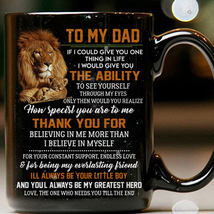 Personalized Coffee Mug For Dad Print Lion Dad Funny Quotes From Daughter Customized Gifts For Father's Day Birthday