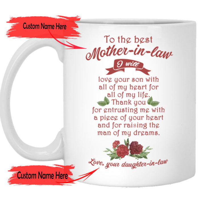Personalized Coffee Mug For Best Mother In Law Gifts For Mother In Law From Daughter In Law Thanks For Being Customized Mug Gifts For Mothers Day Mug