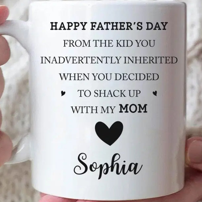 Personalized Bonus Dad Coffee Mug Happy Father's Day From Kid You Inadvertently Inherited Customized Gifts For Father's Day