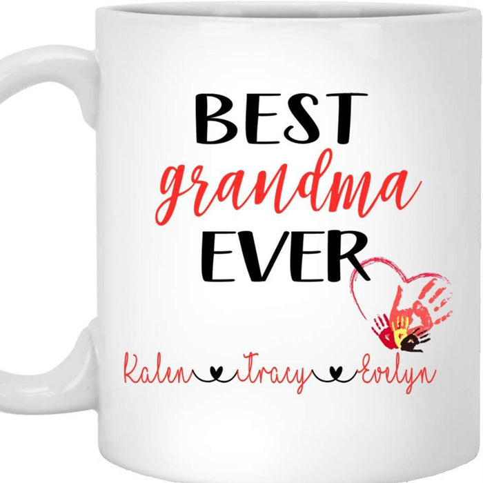 Personalized To Grandma Coffee Mug Funny Quotes Best Grandma Ever Customized Kids Names Gifts For Mothers Day Thanksgiving