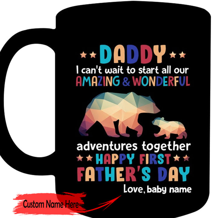 Personalized Coffee Mug For Dad Cute Papa Bear Sweet Quotes For Men Custom Gifts For Father's Day