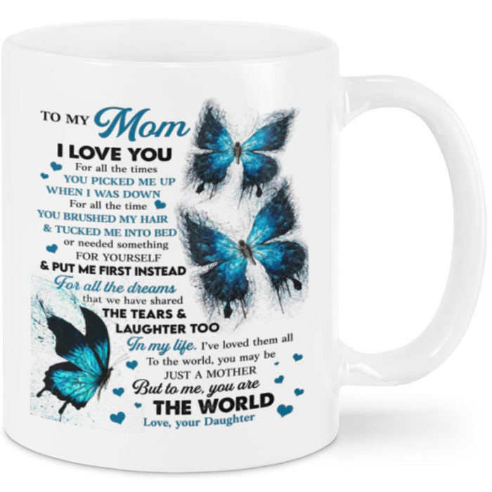 Personalized Coffee Mug For Mom Gifts For Mommy From Daughter Print Beautiful Butterfly Quotes Mom Mug Customized Mug Gifts For Mothers Day, Birthday