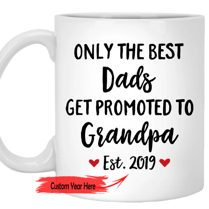 Personalized Coffee Mug To Grandpa Gifts For Grandpa From Grandkids Funny Promoted To Be Grandfather Customized Year Mug Gifts For Fathers Day Thanksgiving