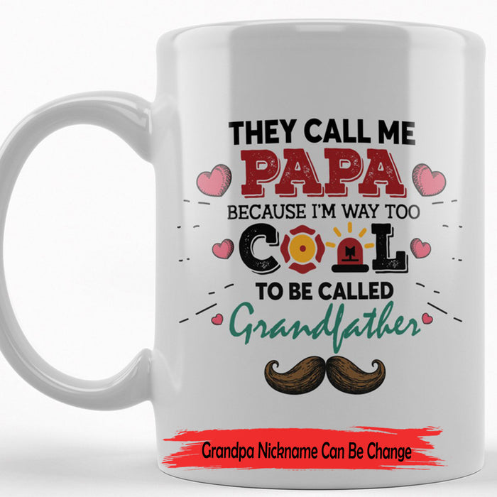 Personalized Coffee Mug For Grandpa Gifts For Pop Pop Funny Firemen Grandpa Mug Customized Firemen Grandpa Gifts For Father's Day, Thanksgiving Coffee Mug