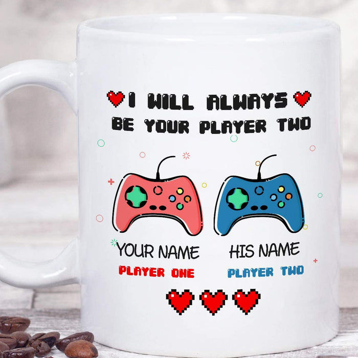 Personalized To Boyfriend Coffee Mug I Will Always Be Your Player Two Funny Gamer Gifts For Valentine's Day