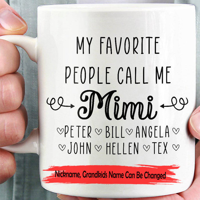 Personalized Coffee Mug For Grandma Gifts For New Mimi Grandma Funny Nickname Mimi Mug Customized Multi Kids Name Mug Gifts For Mothers Day, Birthday Mug