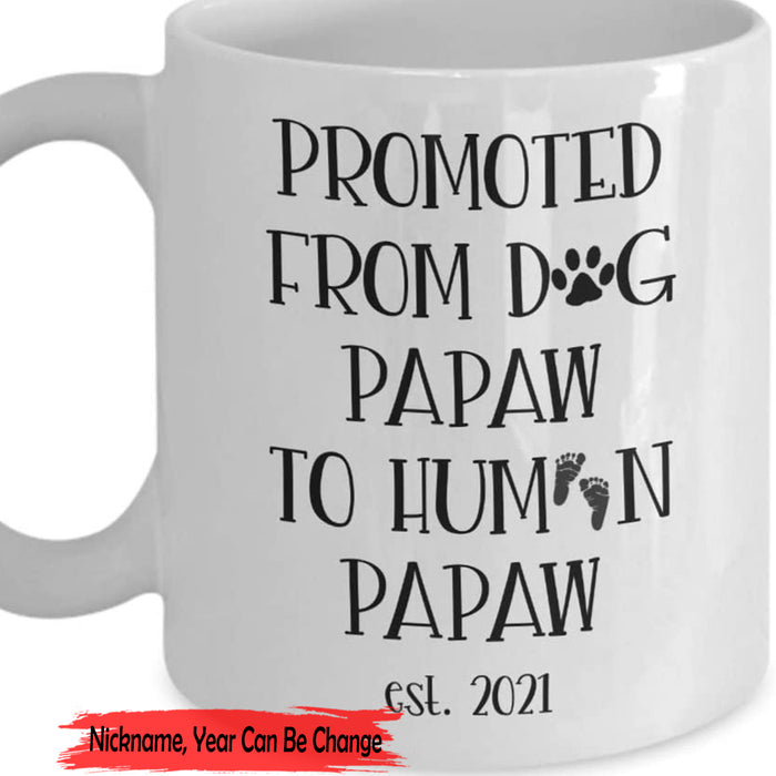 Personalized Dog Grandpa Coffee Mug From Dog Papaw To Human Papaw Gifts For Father's Day