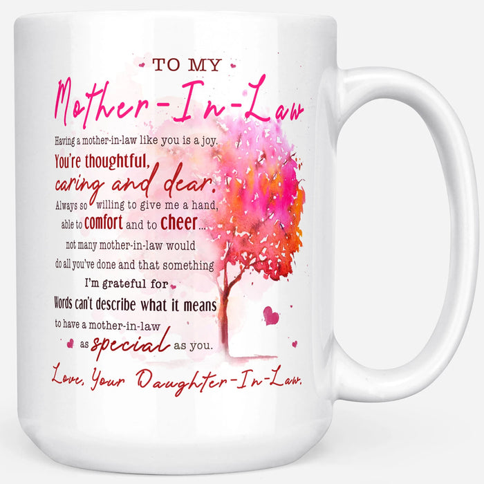 Personalized Coffee Mug For Mother In Law Gifts For Mother In Law From Daughter In Law Print Sweet Quotes Customized Mug Gifts For Mothers Day, Wedding