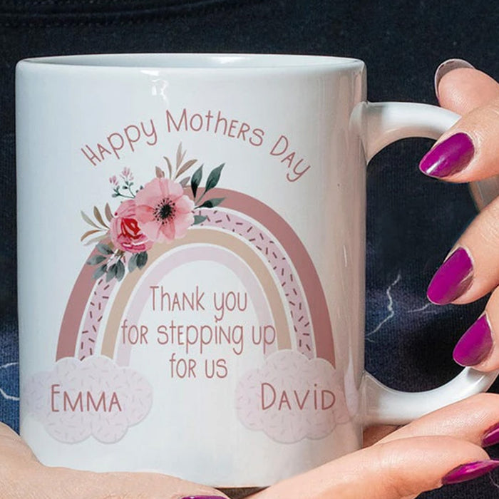 Personalized Coffee Mug For Mom Gifts For Mom From Daughter Print Rainbow Happy Mothers Day Mug Customized Mug Gifts For Mothers Day, Birthday Mug