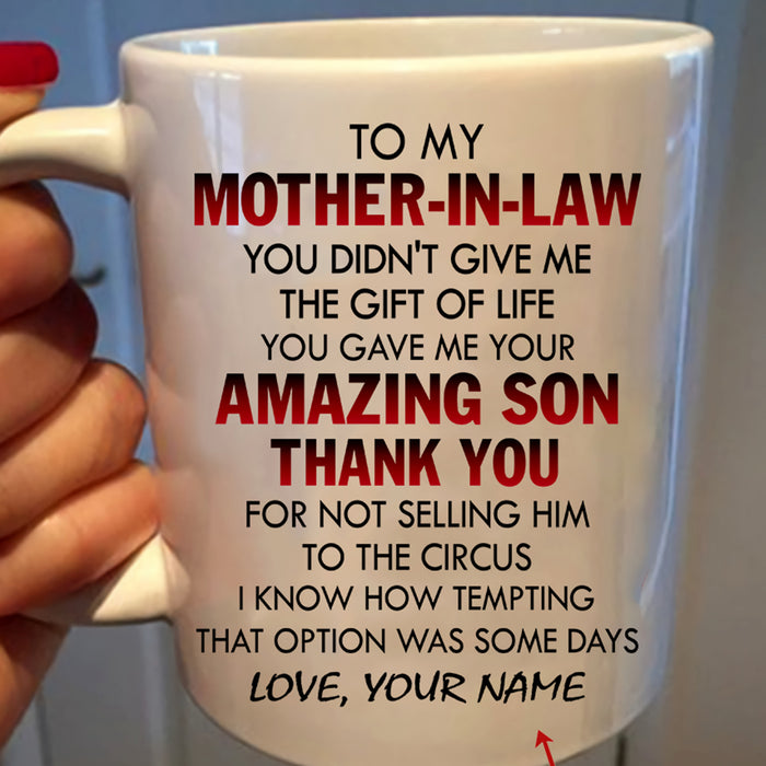 Personalized Mother In Law Coffee Mug Gifts For Mother In Law From Daughter In Law Customized Mug Gifts For Mothers Day, Wedding 11Oz 15Oz Ceramic Coffee Mug