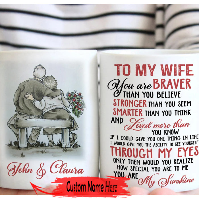 Personalized Coffee Mug For Wife You Are Braver Stronger Smarter And Loved More Than Gifts Valentines Day