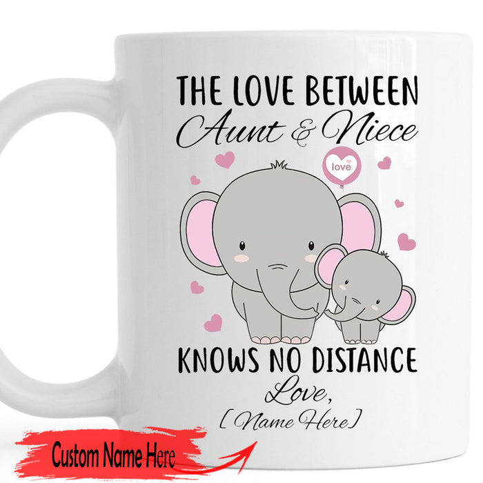 Personalized Coffee Mug For Niece Distance Relationship Aunt And Niece Gifts For Birthday Mother's Day