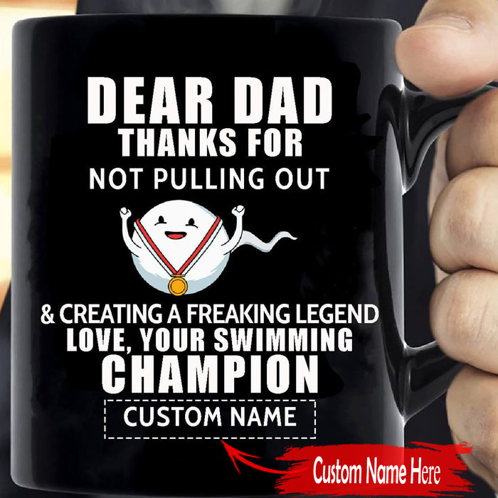 Personalized Coffee Mug Dear Dad Gifts New Dad 2021 Funny Promoted To Be Dad Customized Mug Gifts For Father's Day, Birthday 11Oz 15Oz Ceramic Coffee Mug