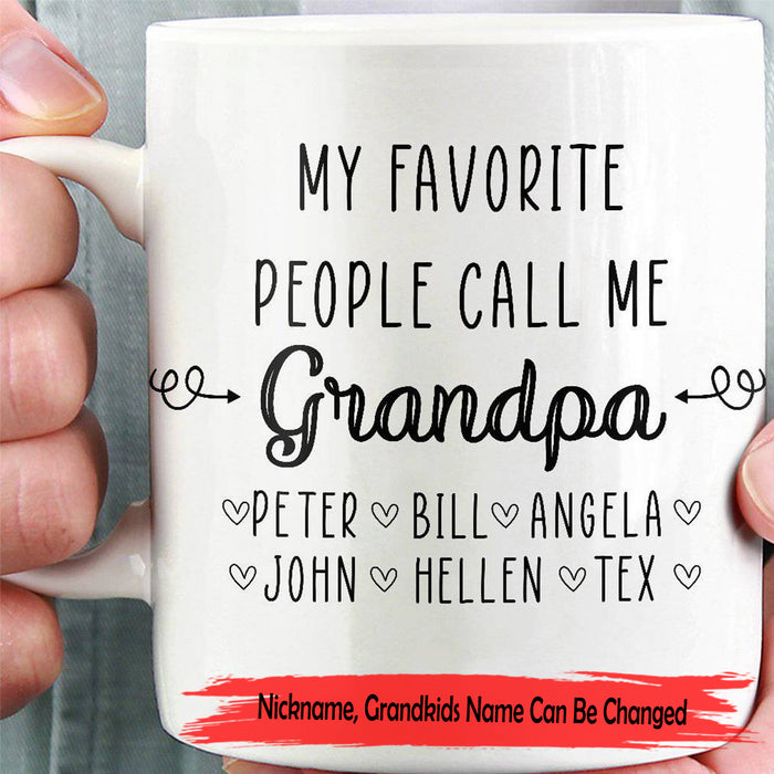 Personalized Coffee Mug For Grandpa Gifts For New Pop Pop Grandpa Customized Multi Kids Names With Grandpa Mug Gifts For Fathers Day, Birthday Mug