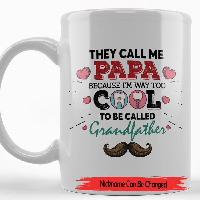 Personalized Coffee Mug For Grandpa Gifts For Pop Pop Funny Dentist Grandpa Mug Customized Dentist Grandpa Gifts For Father's Day, Thanksgiving Coffee Mug