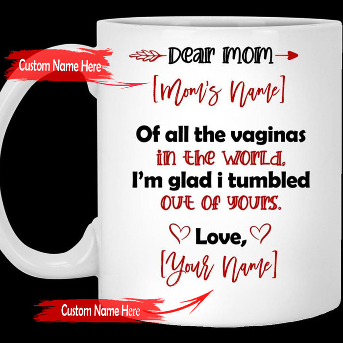 Personalized Coffee Mug For Mom Gifts Pregnant Mom Print Quotes Of All The Vaginas In The World Pregnancy Reveal Customized Mug Gifts For Mothers Day