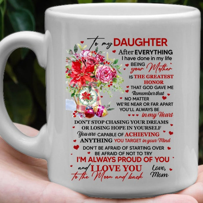Personalized Coffee Mug For Daughter Print Floral Vase With Message For Little Girl Customized Mug Gifts For Birthday