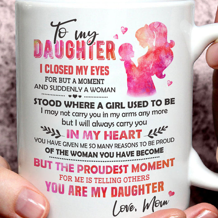 Personalized Coffee Mug For Daughter Print Cute Daughter And Mom Funny New Daughter Customized Mug Gifts For Wedding