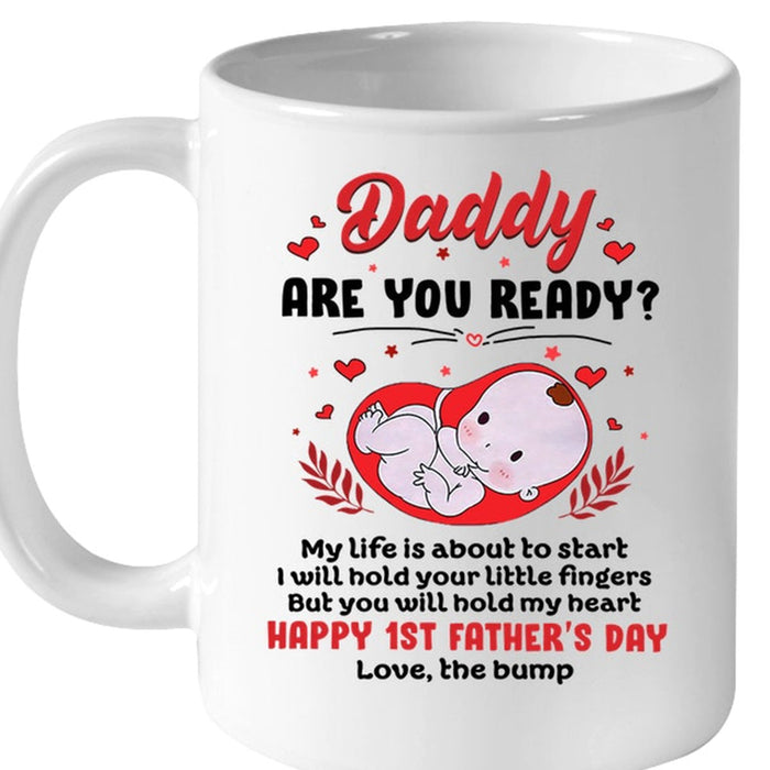 Personalized Funny Dad Coffee Mug Pregnancy Announcement To Be Daddy 2021 Gifts For Father's Day