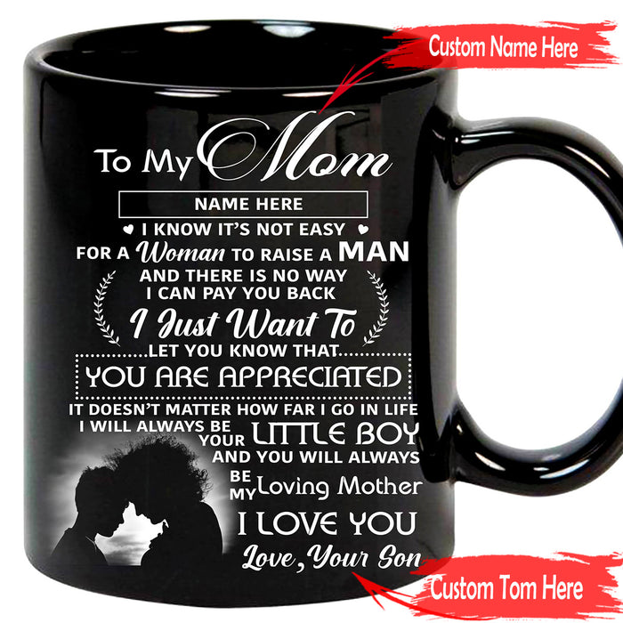 Personalized Coffee Mug For Mom Gifts For Son From Mom Print Coffee Mug Sweet Saying Mom Mug Customized Mug Gifts Mothers Day 11Oz 15Oz Ceramic Coffee Mug