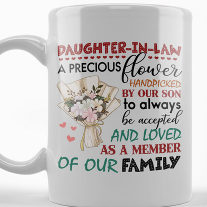 Daughter In Law Coffee Mug Print Floral For The Bride With Loving Message Gifts For Wedding