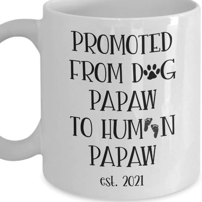 Personalized Dog Grandpa Coffee Mug From Dog Papaw To Human Papaw Gifts For Father's Day