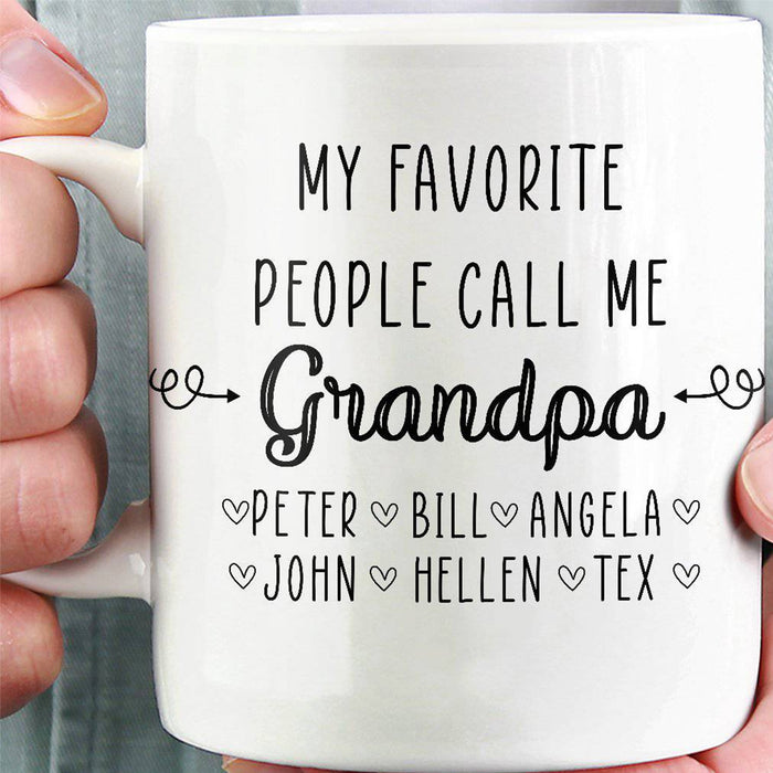 Personalized Coffee Mug For Grandpa Gifts For New Pop Pop Grandpa Customized Multi Kids Names With Grandpa Mug Gifts For Fathers Day, Birthday Mug