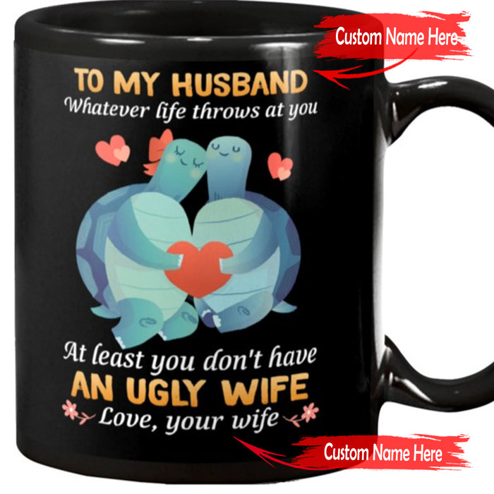 Personalized Coffee Mug For Husband Romantic Quotes From Wife Print Couple Sea Turtle Gifts For Valentine's Day