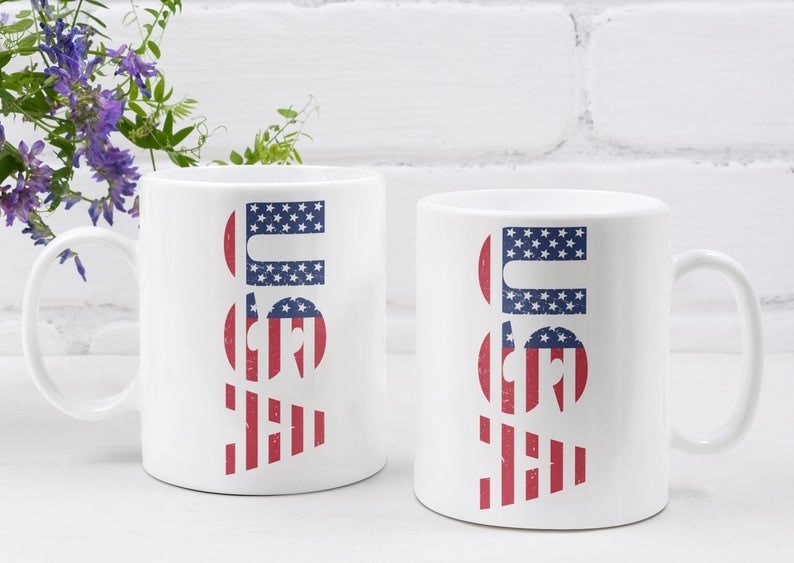 USA American Flag Mug Red White And Blue Mug For Fourth Of July Celebration 11Oz 15Oz Ceramic Mug