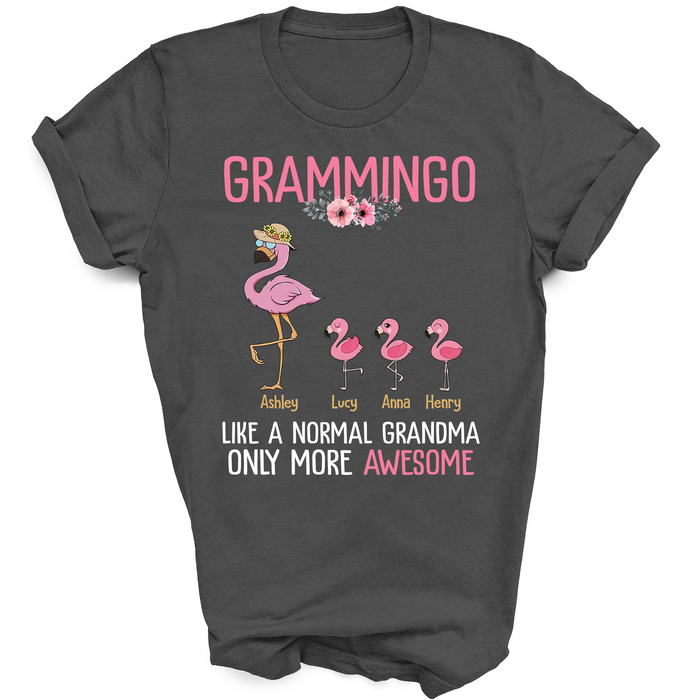 Personalized Shirt For Grandma Print Flamingo Love Quote Like A Normal Grandma Only More Awesome