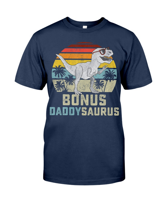 Bonus Dad Shirts For Father's Day Daddysaurus Classic T-shirt Retro Vintage Shirt Dinosaur Dad Shirt