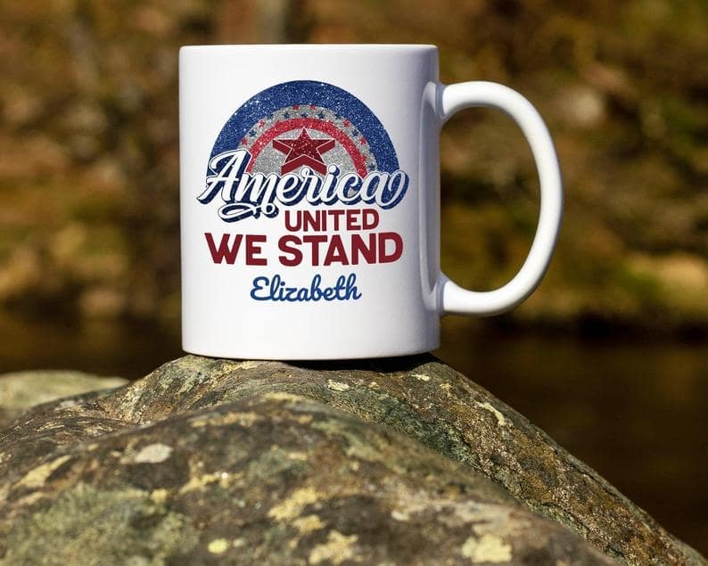 Personalized Coffee Mug For Family America United We Stand Mugs For Independence Day Mug 11oz 15oz