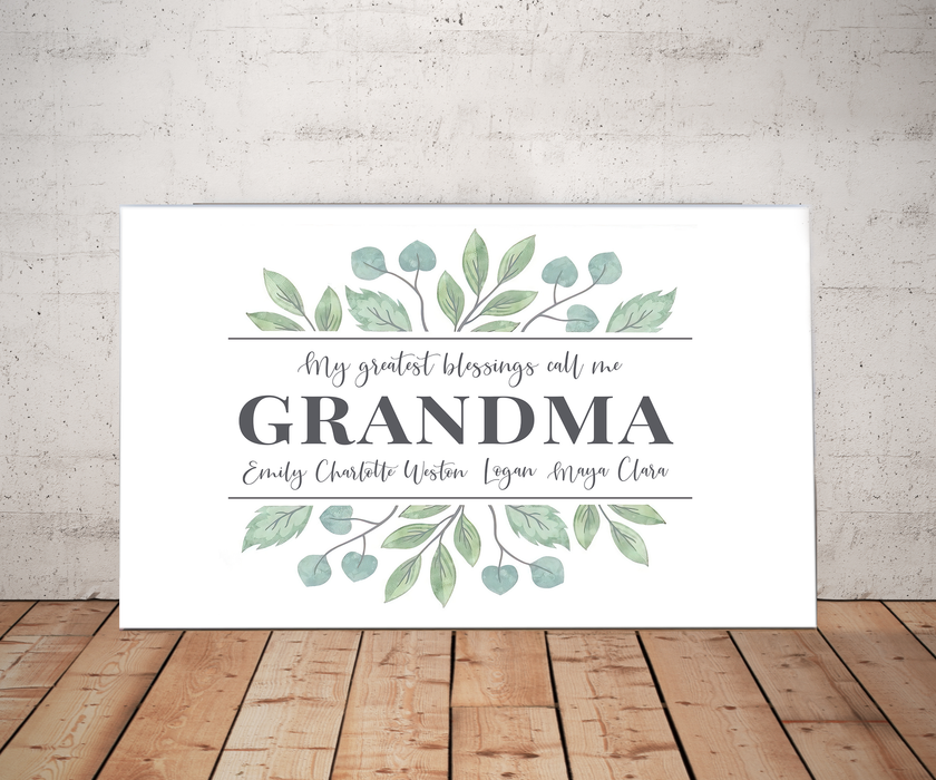 Personalized Canvas For Grandmother My Greatest Blessings Call Me Grandma Gifts For Grandma