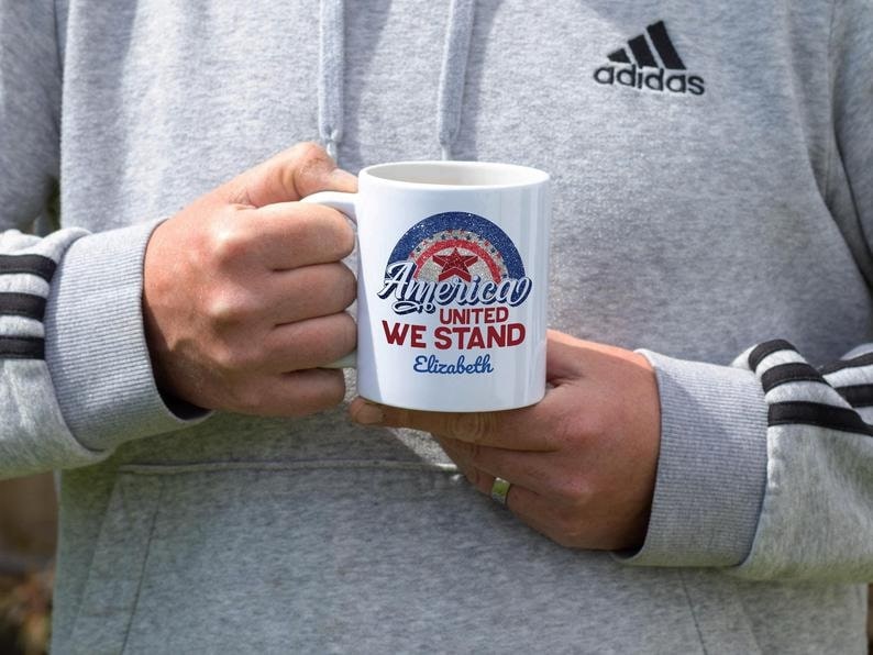 Personalized Coffee Mug For Family America United We Stand Mugs For Independence Day Mug 11oz 15oz