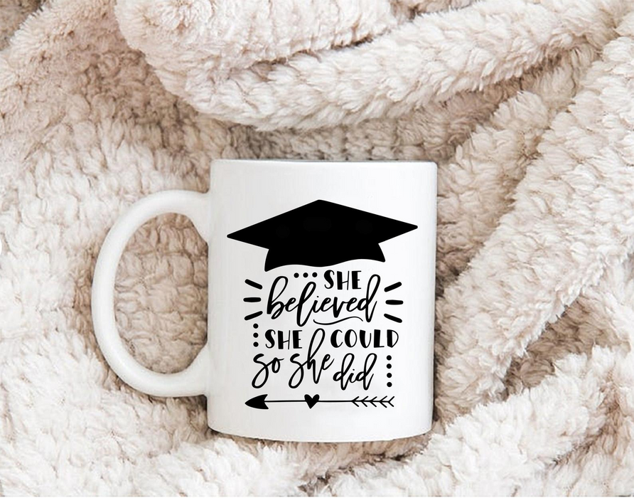 Personalized Graduate Coffee Mug for Girl She Believed She Could So She Did Mugs Class of 2021 Gifts