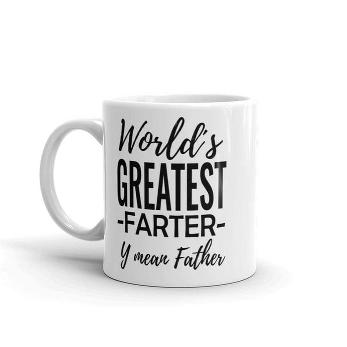 Worlds Greatest Farter I Mean Father Mugs Funny Dad Mug Fathers Day Gifts from Kids Son White Teacup
