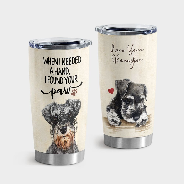 Personalized Tumbler For Pet Lover When I Needed A Hand Vintage Novelty Custom Name Travel Cup Gifts For Christmas
