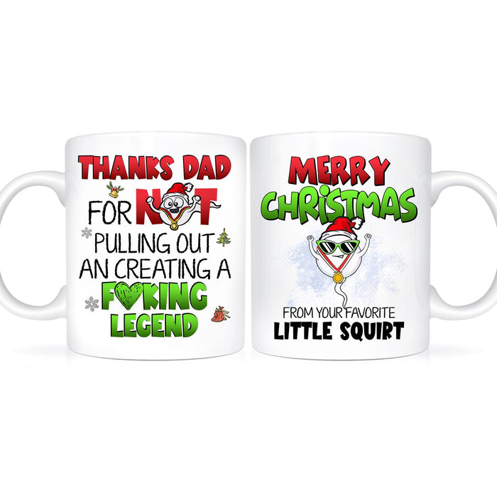 Personalized Coffee Mug For Dad From Kids Santa Claus Funny Little Squirt Custom Name Ceramic Cup Gifts For Christmas
