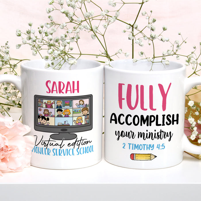 Personalized Back To School Mug Pioneer School Virtual Edition Pencil Print Custom Name 11 15oz Ceramic Coffee Cup