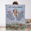 Personalized Memorial Blanket As I Sit In Heaven And Watch You Everyday Cardinal Bird Artwork Custom Photo Name & Year