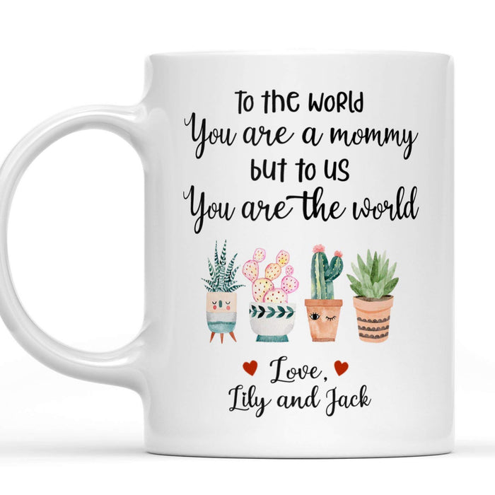 Personalized To Mom Coffee Mug Sweet Quotes Mothers Day Print Garden Cactus Ideas Gifts Lovers Succulent Plants Customized Child's Name Mug Gifts For Mothers Day 11Oz 15Oz Ceramic Coffee Mug