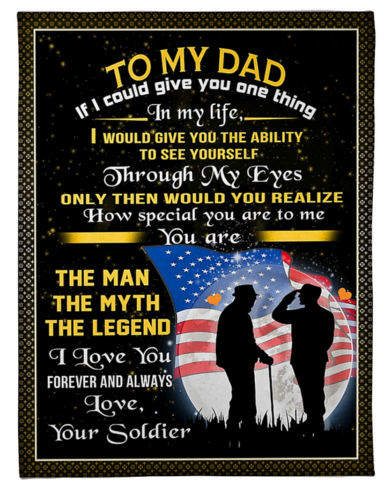 Personalized Fleece Blanket For Dad From Your Soldier Quotes For Dad Customized Blanket Gift For Fathers Day Birthday Thanksgiving Gift Idea For Dad