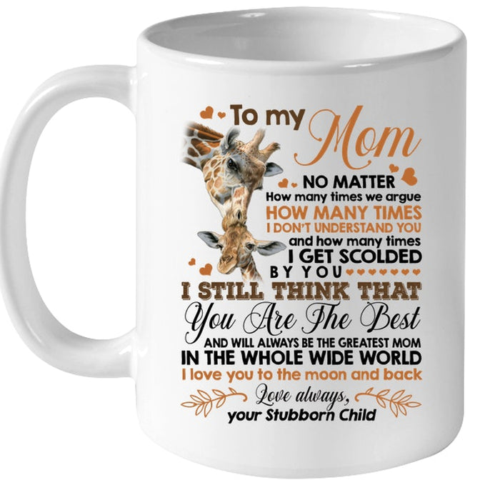 Personalized Coffee Mug For Mom Gifts for Mom from Daughter Print Cute Giraffe Family Customized Mug Gifts For Mothers Day 11Oz 15Oz Ceramic Coffee Mug