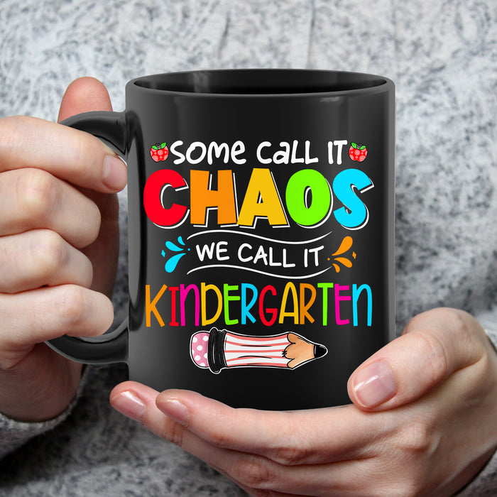 Personalized Back To School Mug Some Call It Chaos Colorful Design Custom Grade Level 11 15oz Ceramic Coffee Cup